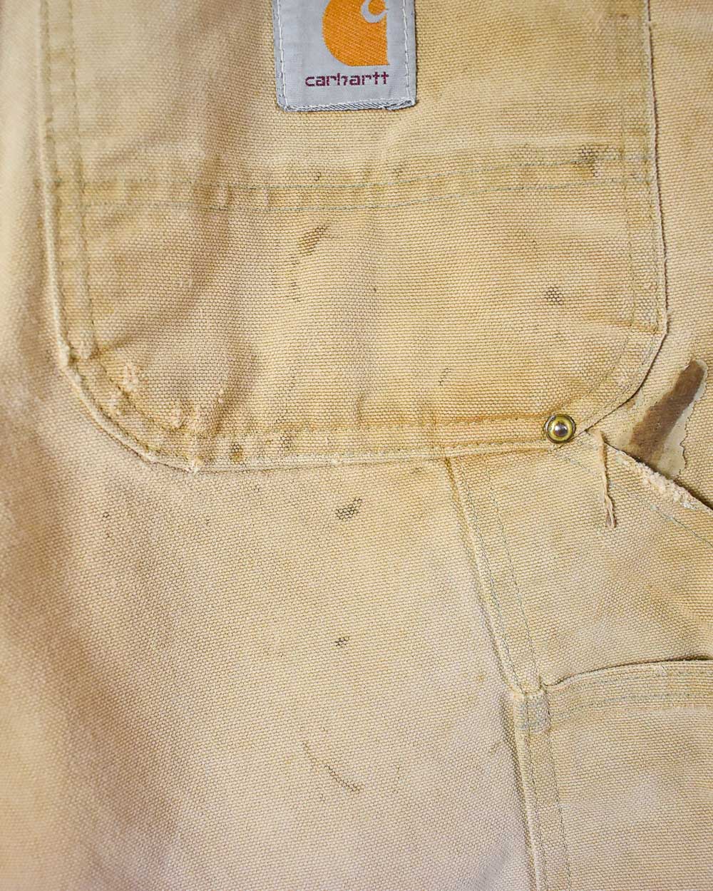 Neutral Carhartt Distressed Double Knee Carpenter Jeans - W32 L30