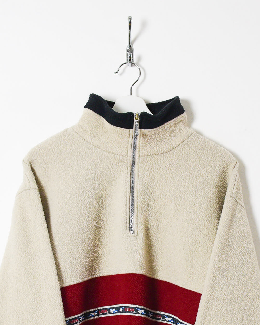 Neutral Crane 1/4 Zip Colour Block Fleece - Large