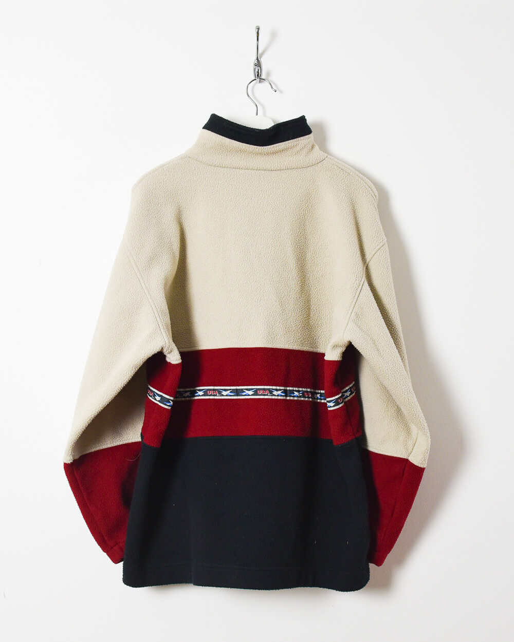 Neutral Crane 1/4 Zip Colour Block Fleece - Large