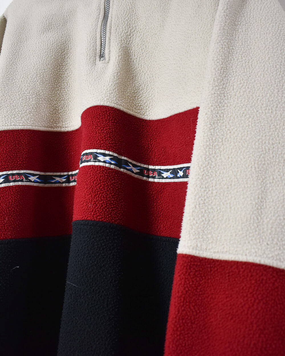 Neutral Crane 1/4 Zip Colour Block Fleece - Large