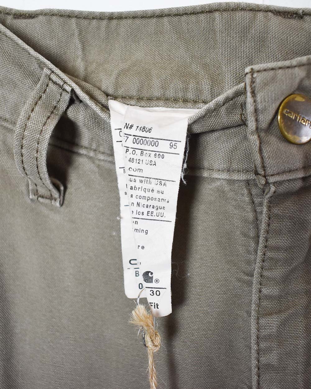 Neutral Carhartt Double Knee Carpenter Cargo Jeans - W32 L30