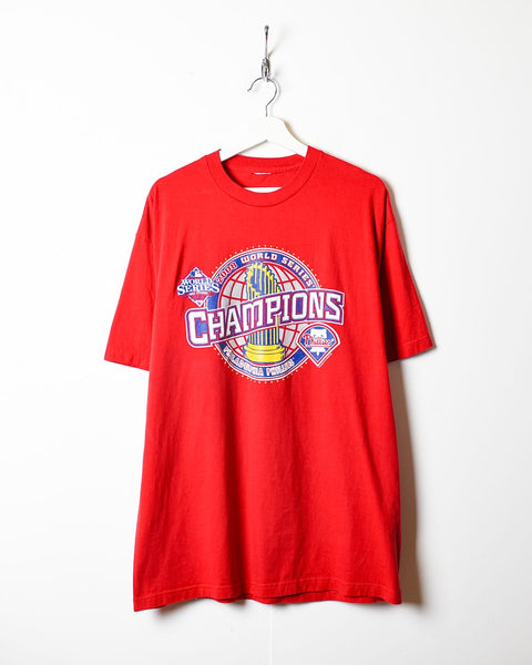 Vintage 00s Red Majestic MLB Phillies Authentic Collection T-Shirt -  X-Large Cotton– Domno Vintage