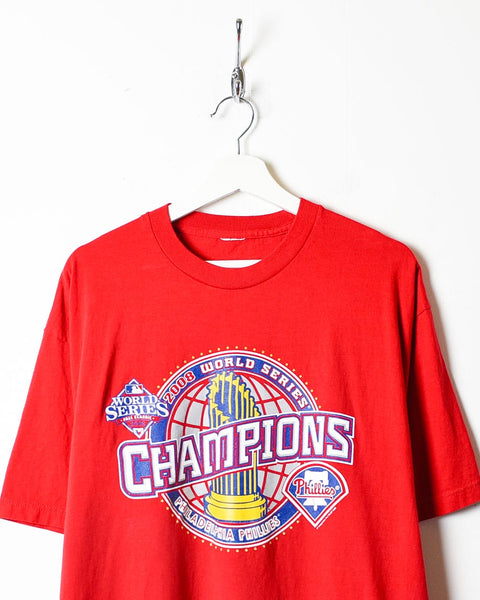 Vintage 00s Red MLB Philadelphia Phillies World Series Champions
