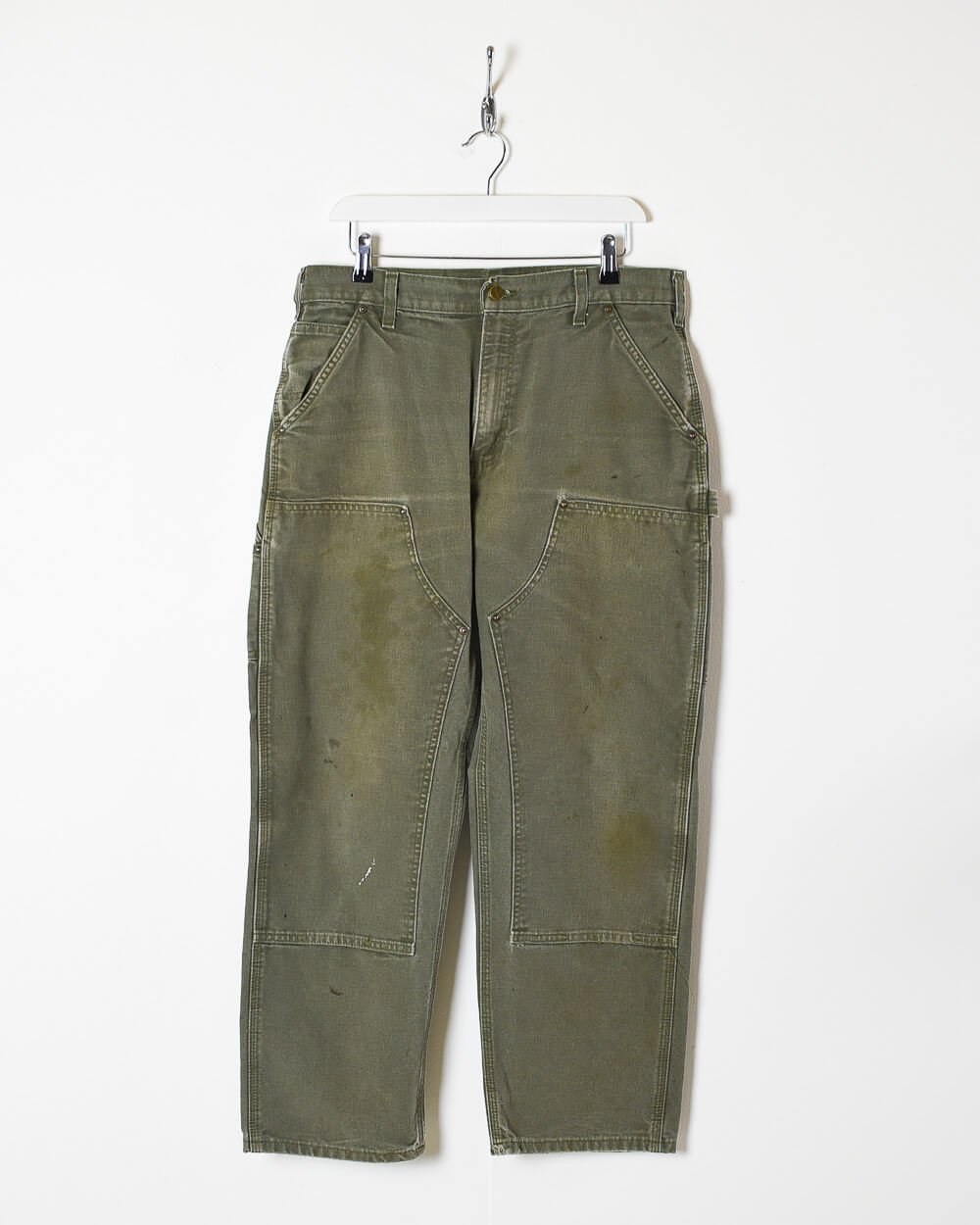 Khaki Carhartt Double Knee Carpenter Jeans - W34 L30