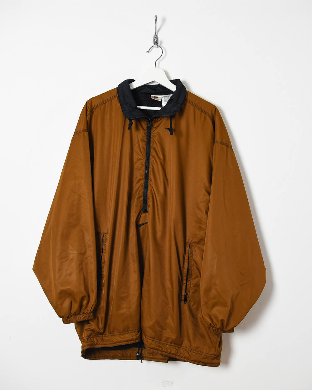 Brown Nike 1/4 Zip Windbreaker Jacket - Large