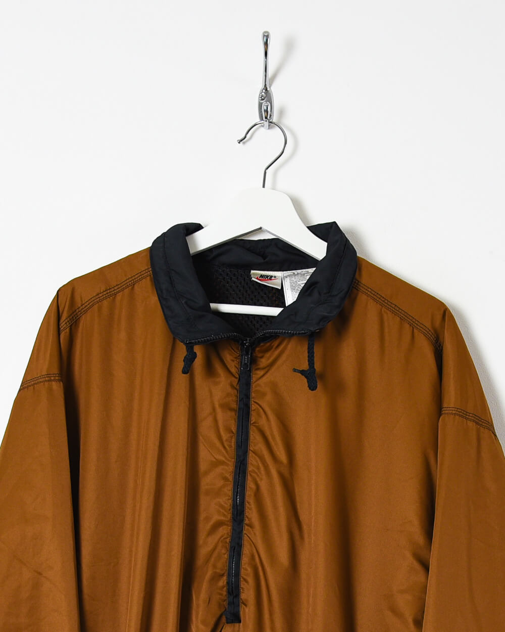 Brown Nike 1/4 Zip Windbreaker Jacket - Large