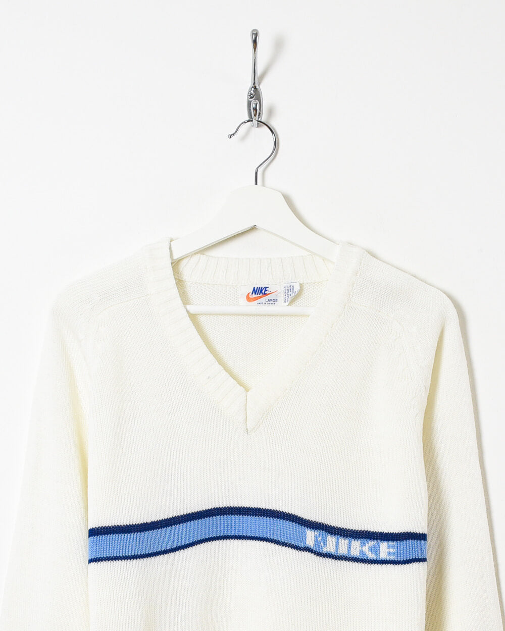 White Nike 70s Knitted Sweatshirt - Medium