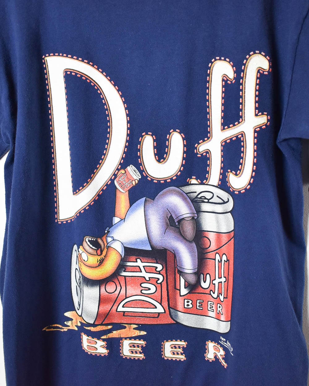 Navy The Simpsons Duff Beer Graphic T-Shirt - Small