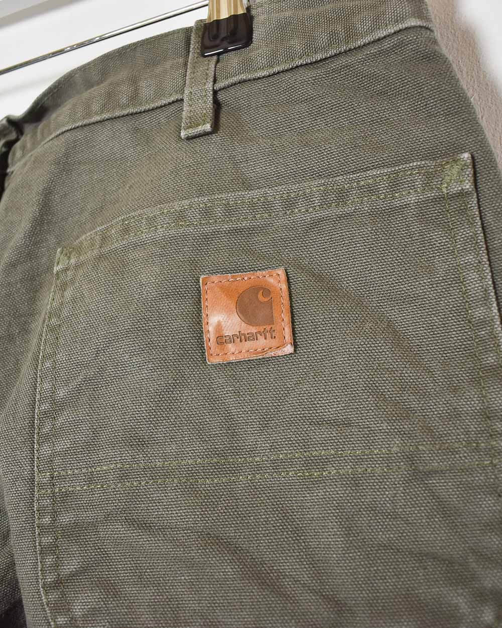 Khaki Carhartt Heavyweight Lined Carpenter Jeans - W34 L30