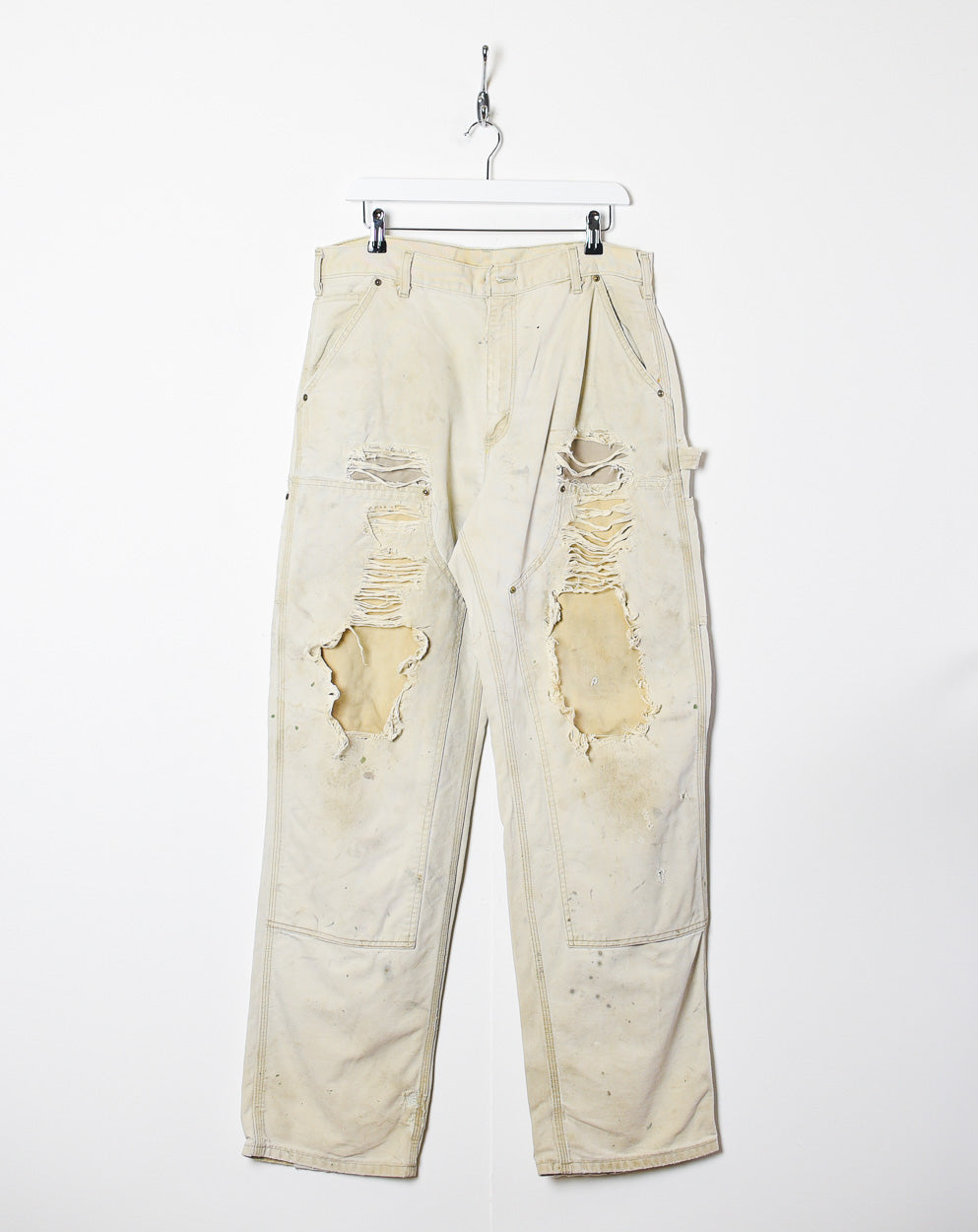Neutral Carhartt Distressed Double Knee Carpenter Jeans - W32 L34