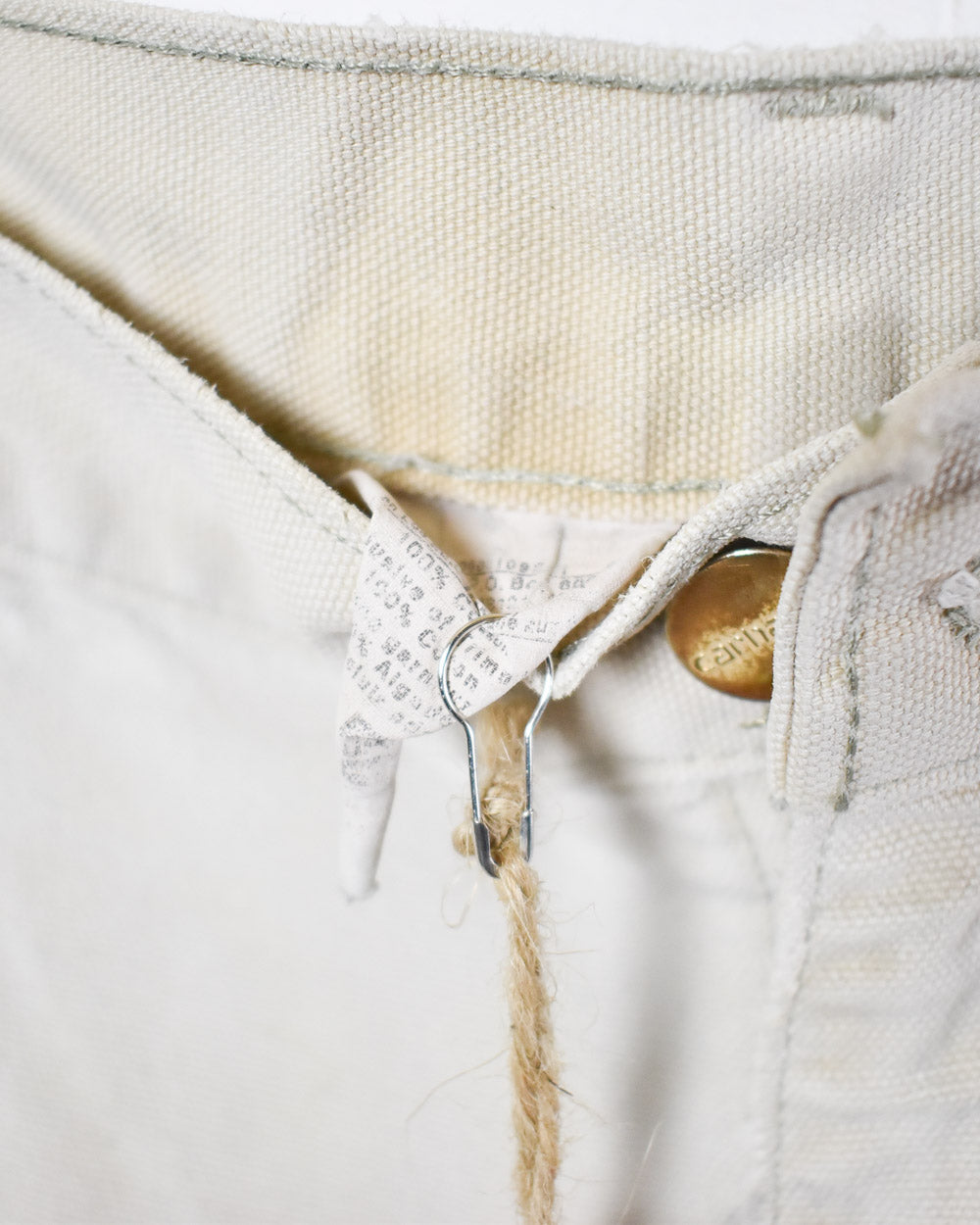 Neutral Carhartt Distressed Double Knee Carpenter Jeans - W32 L34