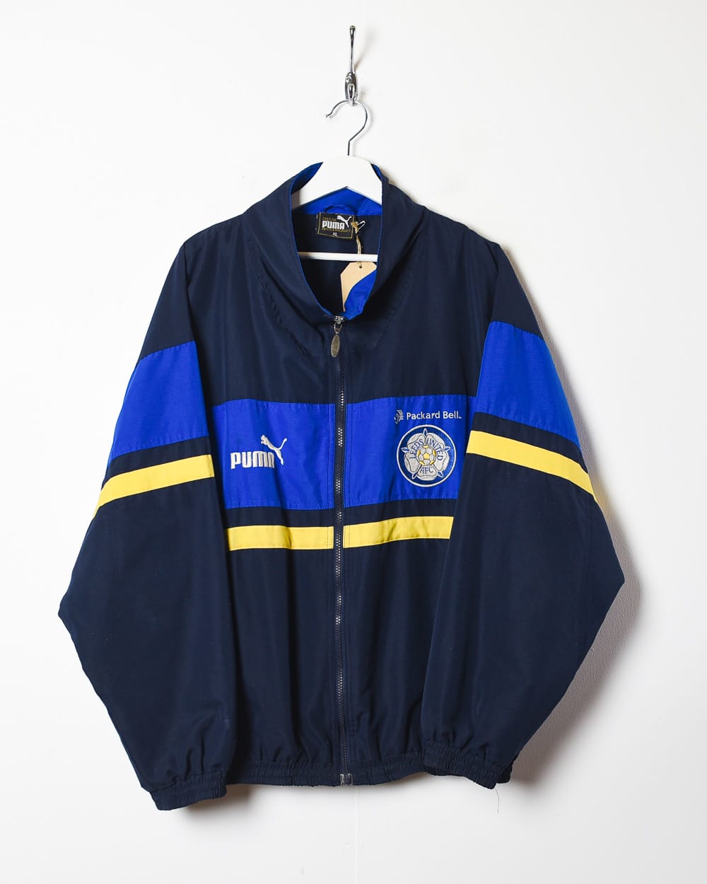 Vintage 90s Navy Puma Leeds United AFC Windbreaker Jacket X