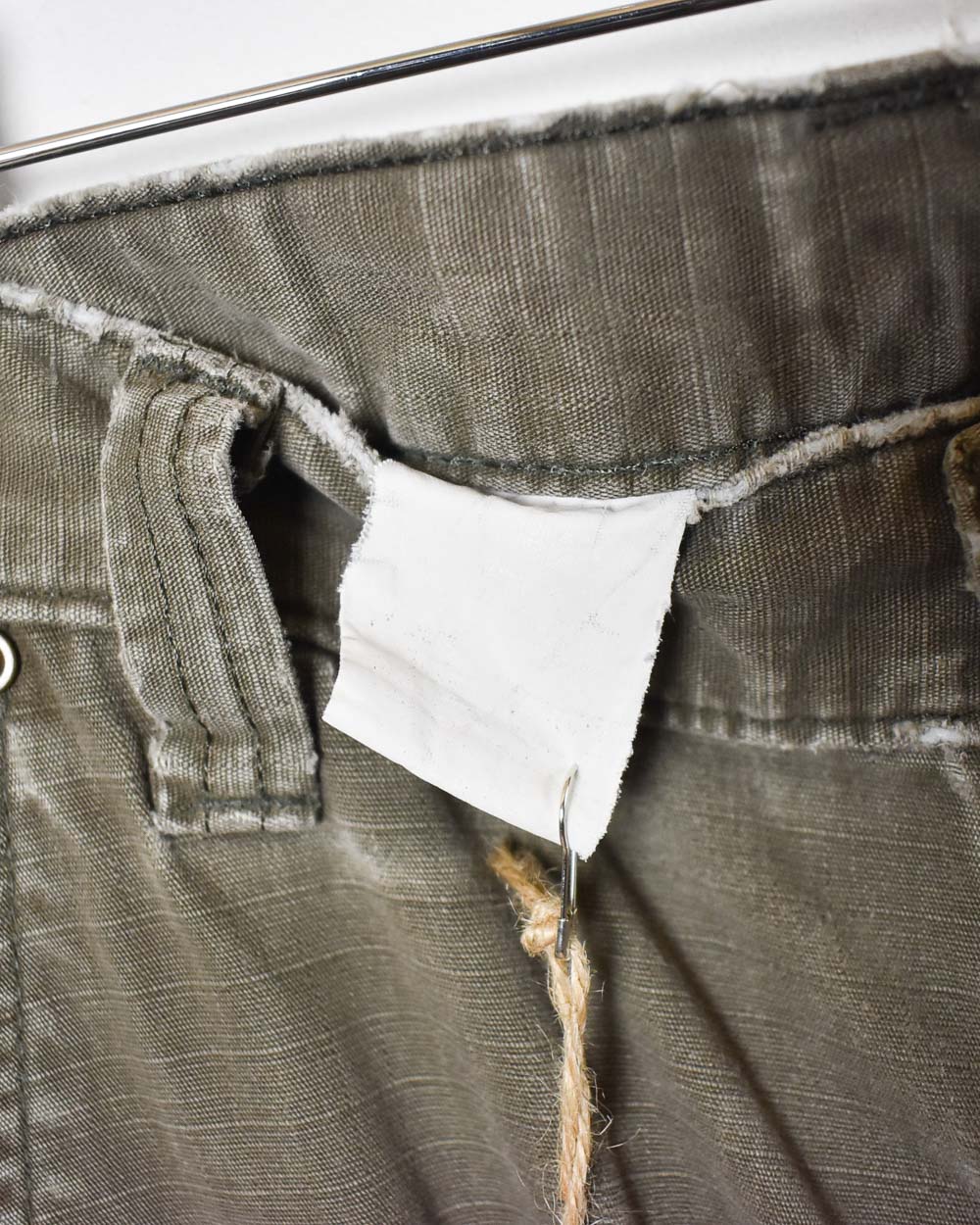 Khaki Carhartt Distressed Double Knee Carpenter Cargo Jeans - W32 L30