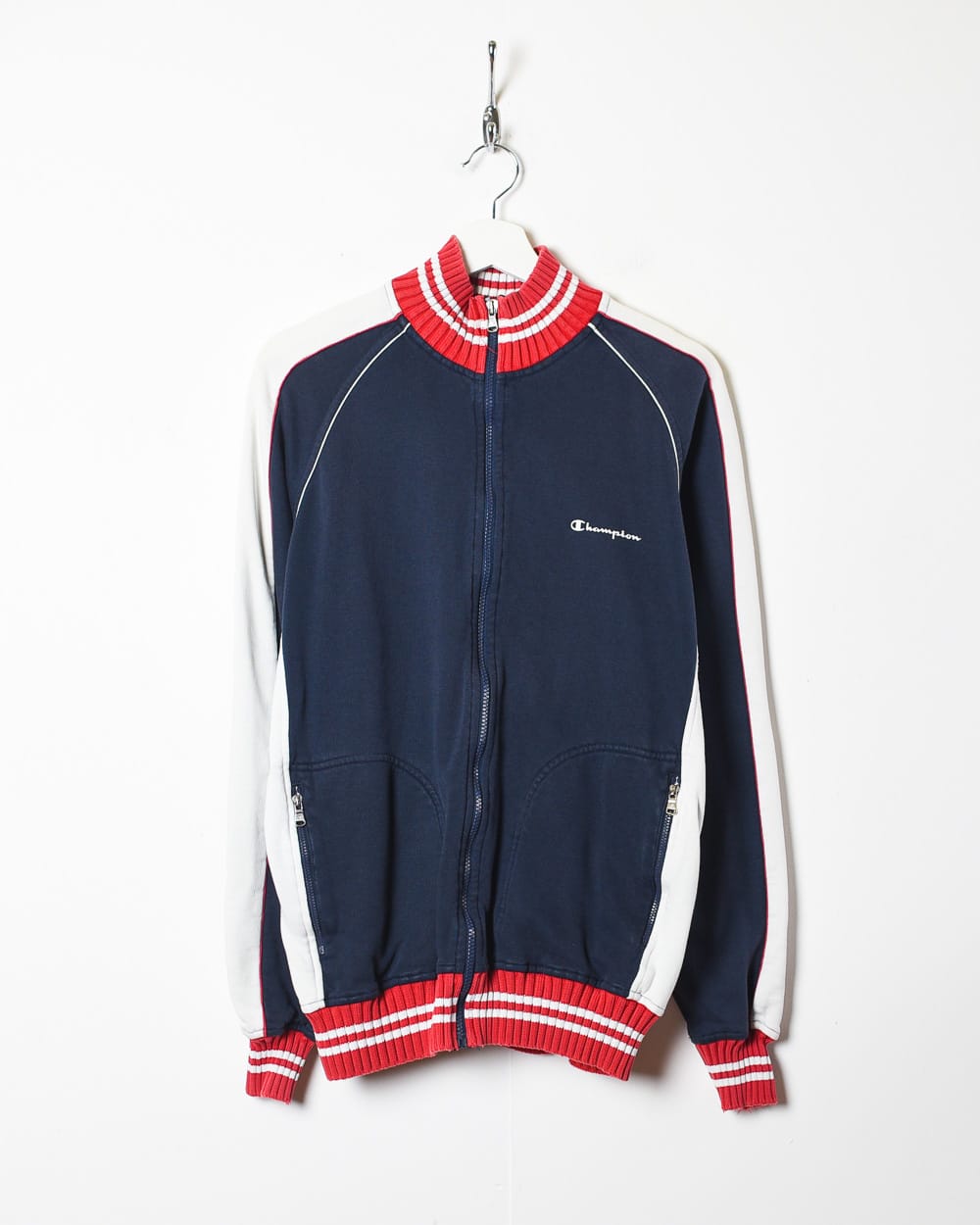 Navy Champion Zip-Through Sweatshirt - Medium