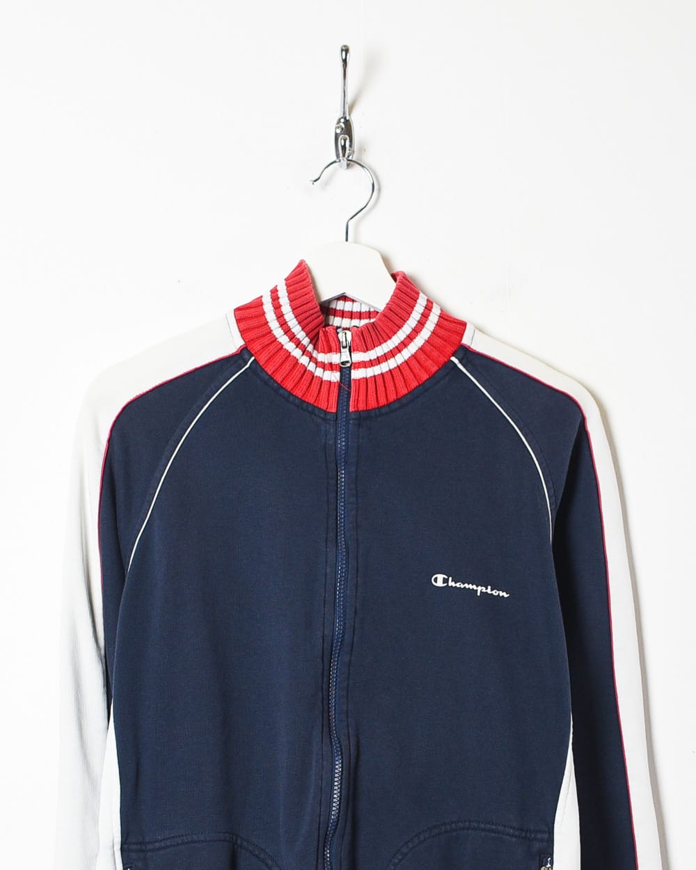 Navy Champion Zip-Through Sweatshirt - Medium