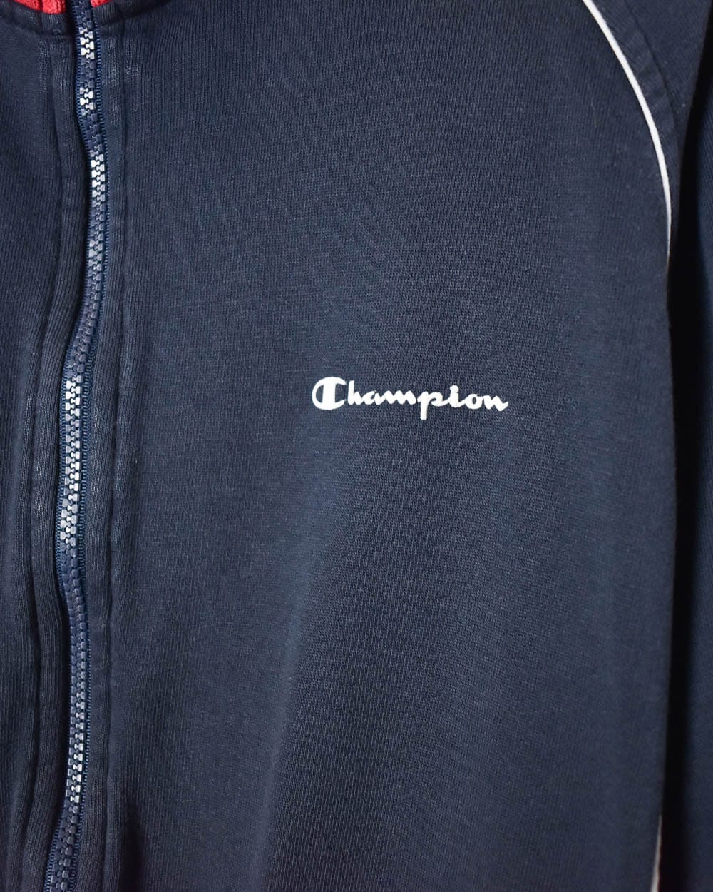 Navy Champion Zip-Through Sweatshirt - Medium