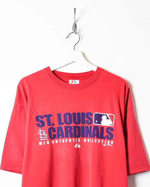 Vintage 00s Red Majestic MLB St. Louis Cardinals T-Shirt - X-Large
