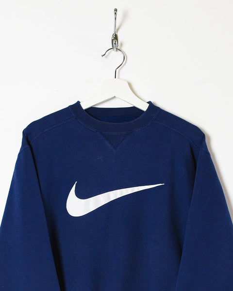 Vintage Nike Center Swoosh Yankees Womens Blue Hoodie Size Medium Long  Sleeve