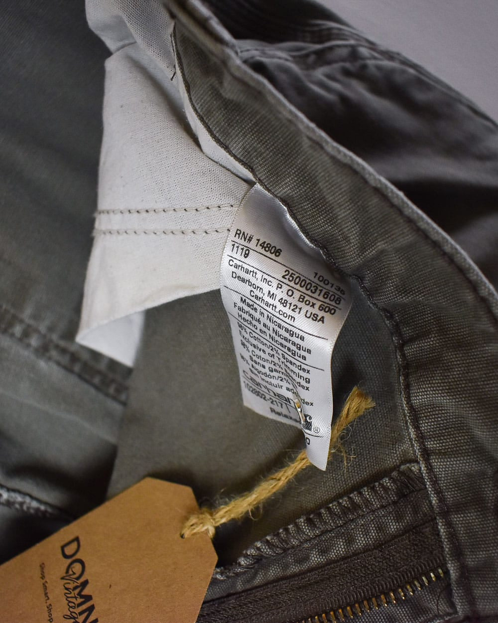Khaki Carhartt Double Knee Carpenter Jeans - W40 L30