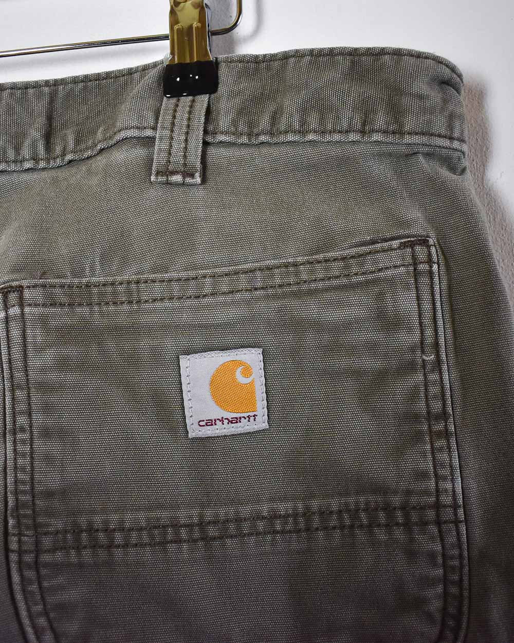 Khaki Carhartt Double Knee Carpenter Jeans - W40 L30