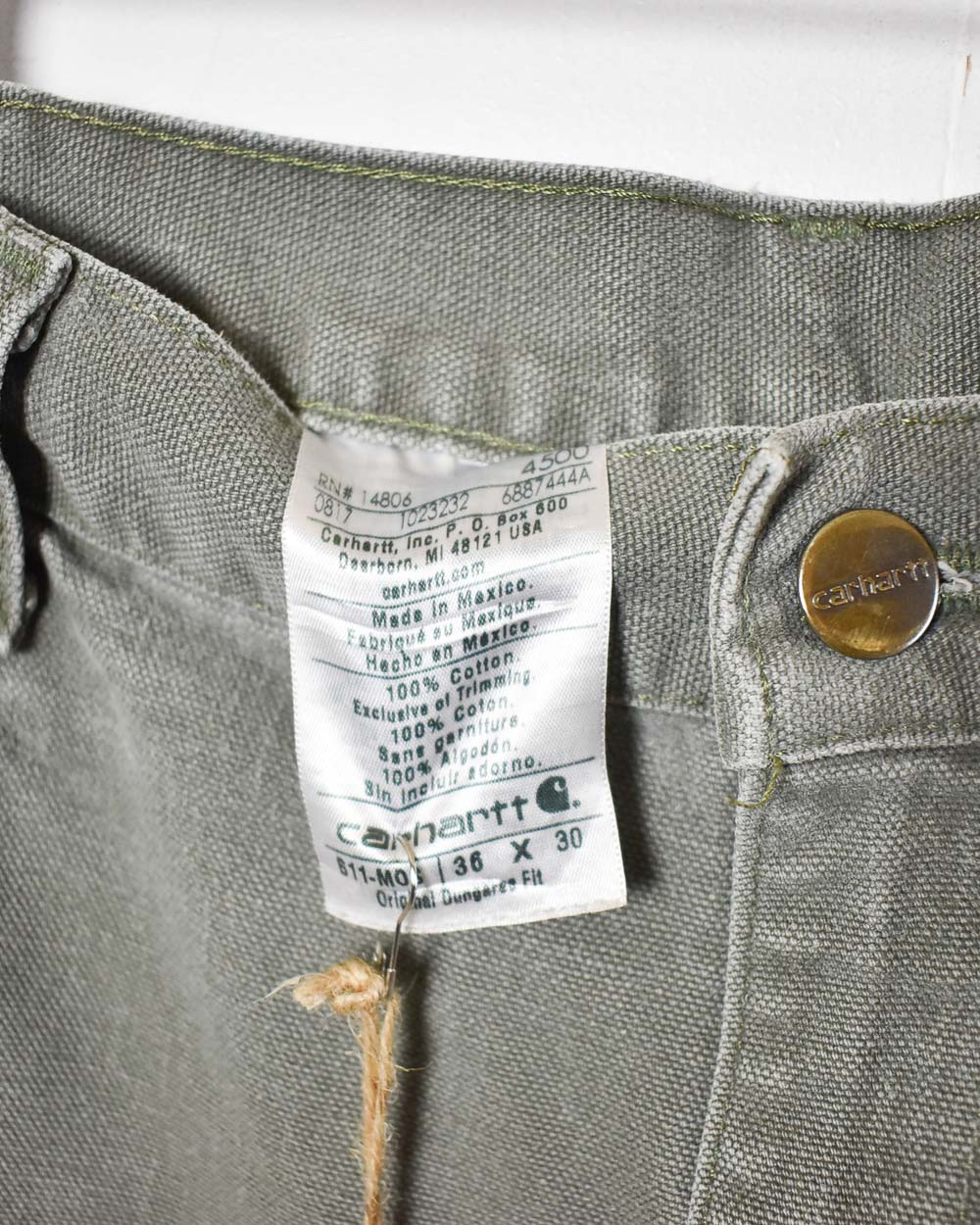 Khaki Carhartt Carpenter Jeans - W34 L30