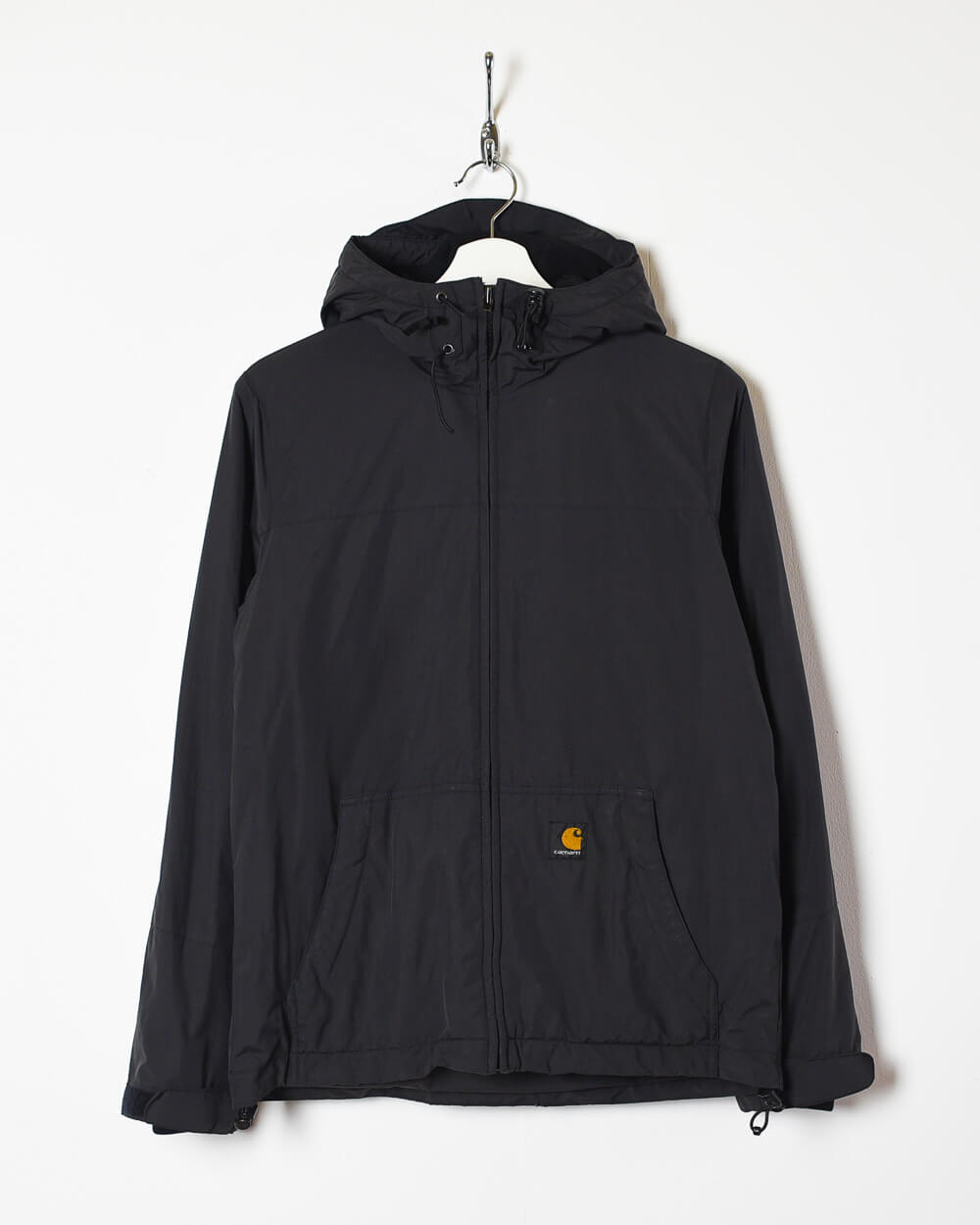 Black Carhartt Hooded Fleece Lined Windbreaker Jacket - Small