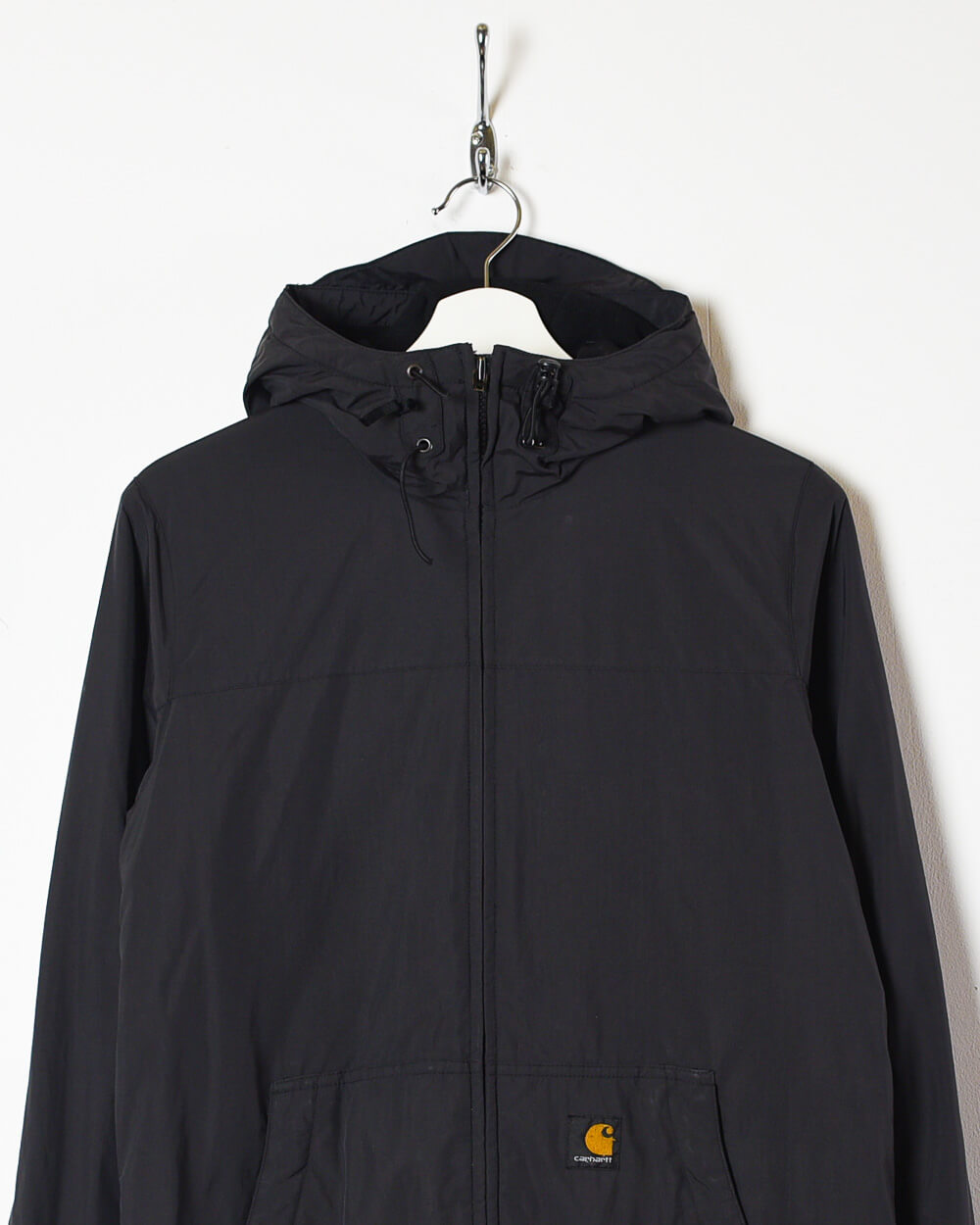 Black Carhartt Hooded Fleece Lined Windbreaker Jacket - Small