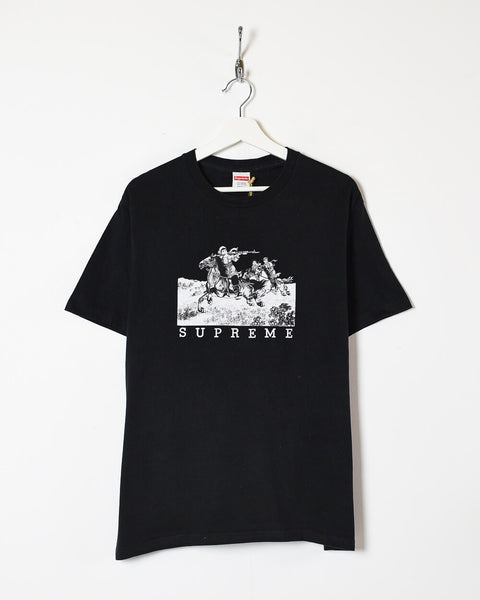 Vintage 00s Cotton Black Supreme 'Riders' T-Shirt - Medium– Domno