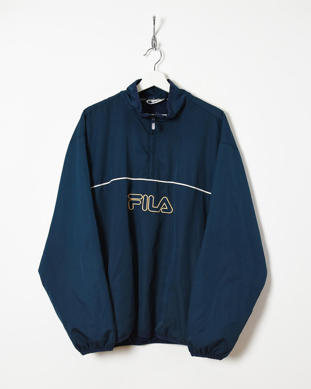 Navy Fila 1/4 Zip Windbreaker Jacket - Large