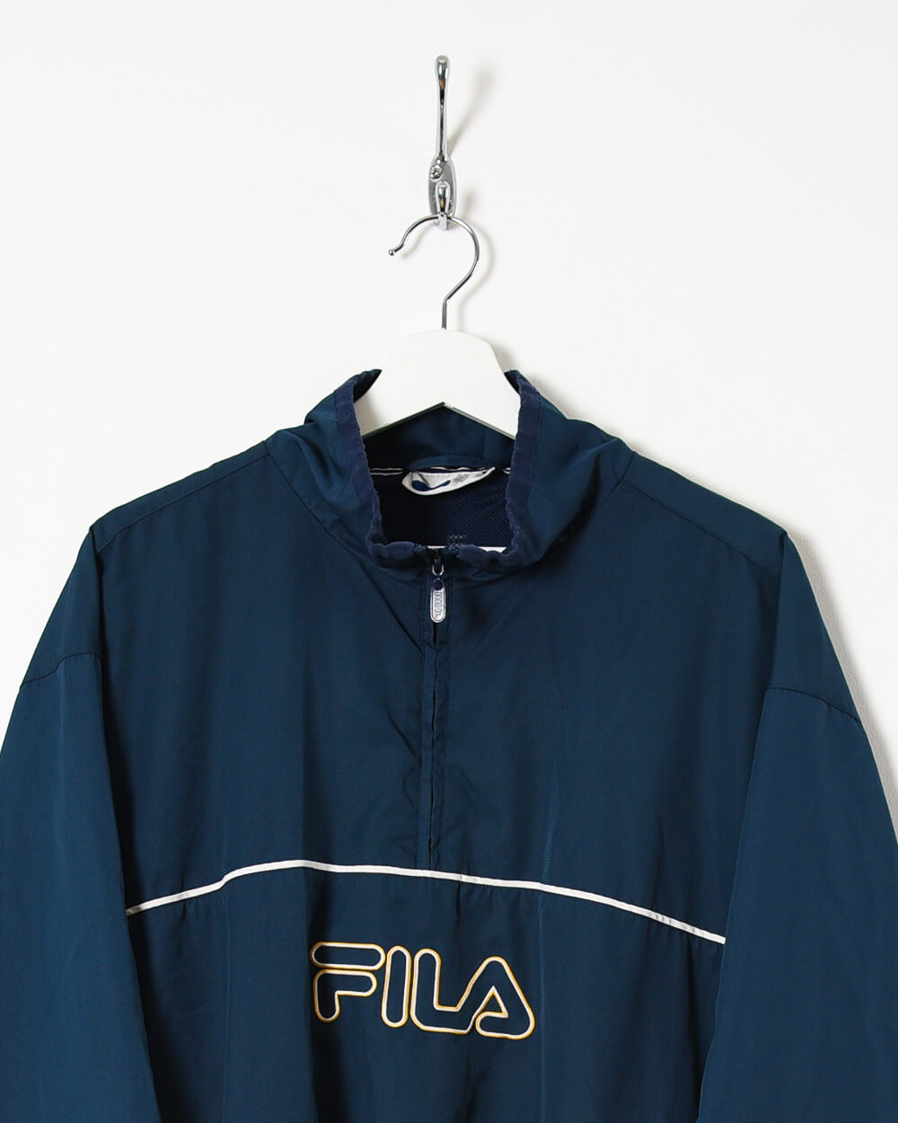 Navy Fila 1/4 Zip Windbreaker Jacket - Large