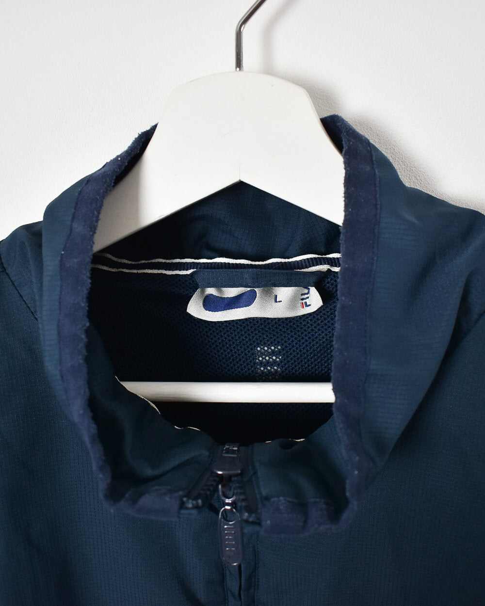 Navy Fila 1/4 Zip Windbreaker Jacket - Large