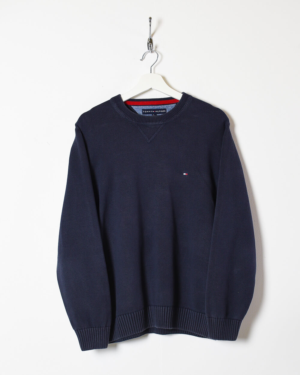 Navy Tommy Hilfiger Knitted Sweatshirt - Medium