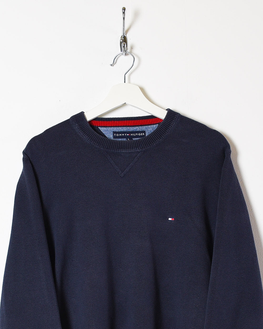 Navy Tommy Hilfiger Knitted Sweatshirt - Medium