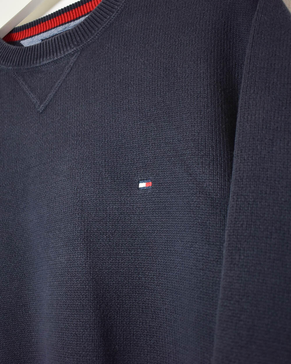 Navy Tommy Hilfiger Knitted Sweatshirt - Medium
