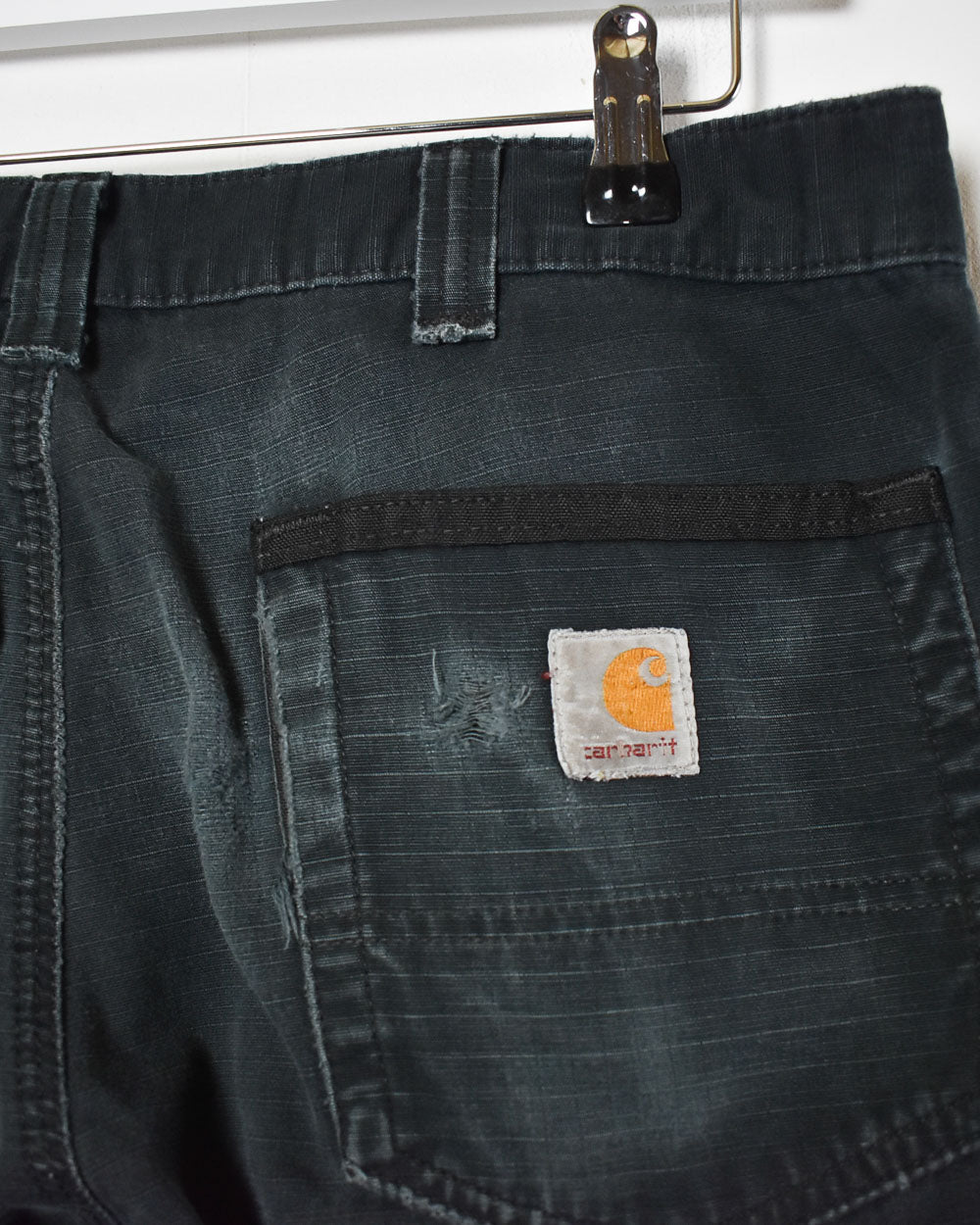 Black Carhartt Double Knee Carpenter Cargo Jeans - W32 L32
