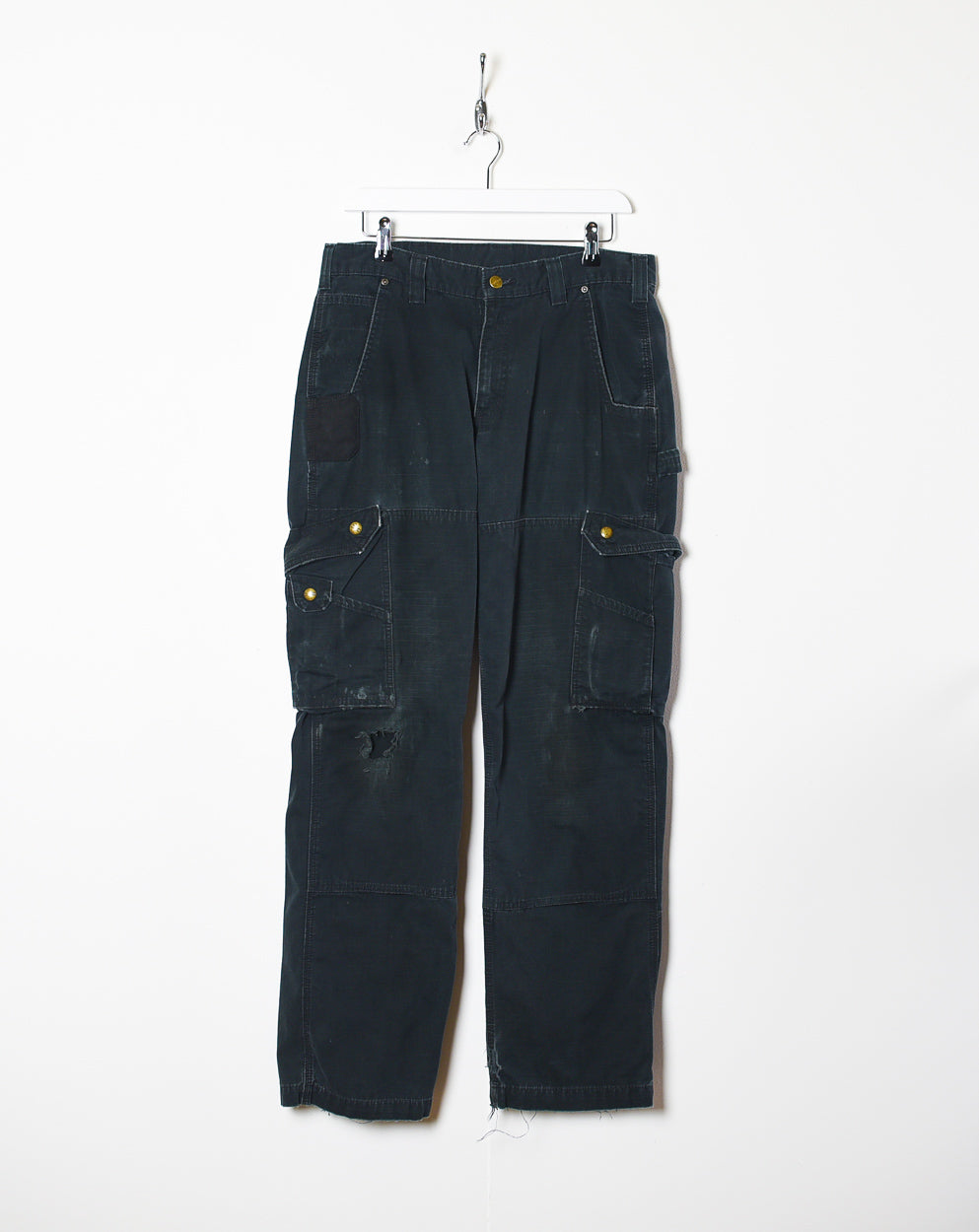 Black Carhartt Double Knee Carpenter Cargo Jeans - W32 L32