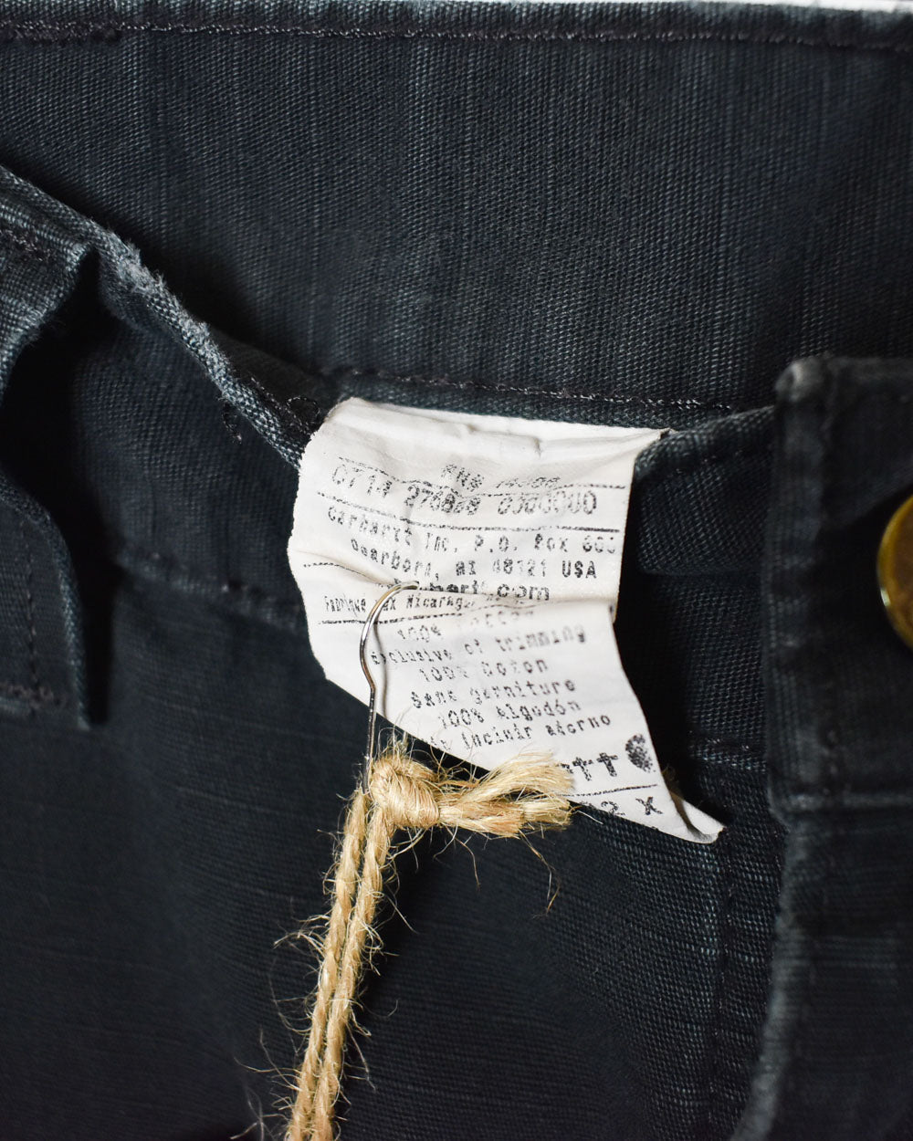 Black Carhartt Double Knee Carpenter Cargo Jeans - W32 L32