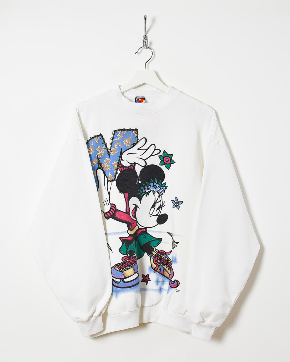 Vintage 90s Cotton Mix White The Disney Mickey Mouse Sweatshirt 