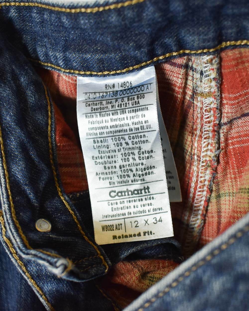 Navy Carhartt Lined Jeans - W34 L34