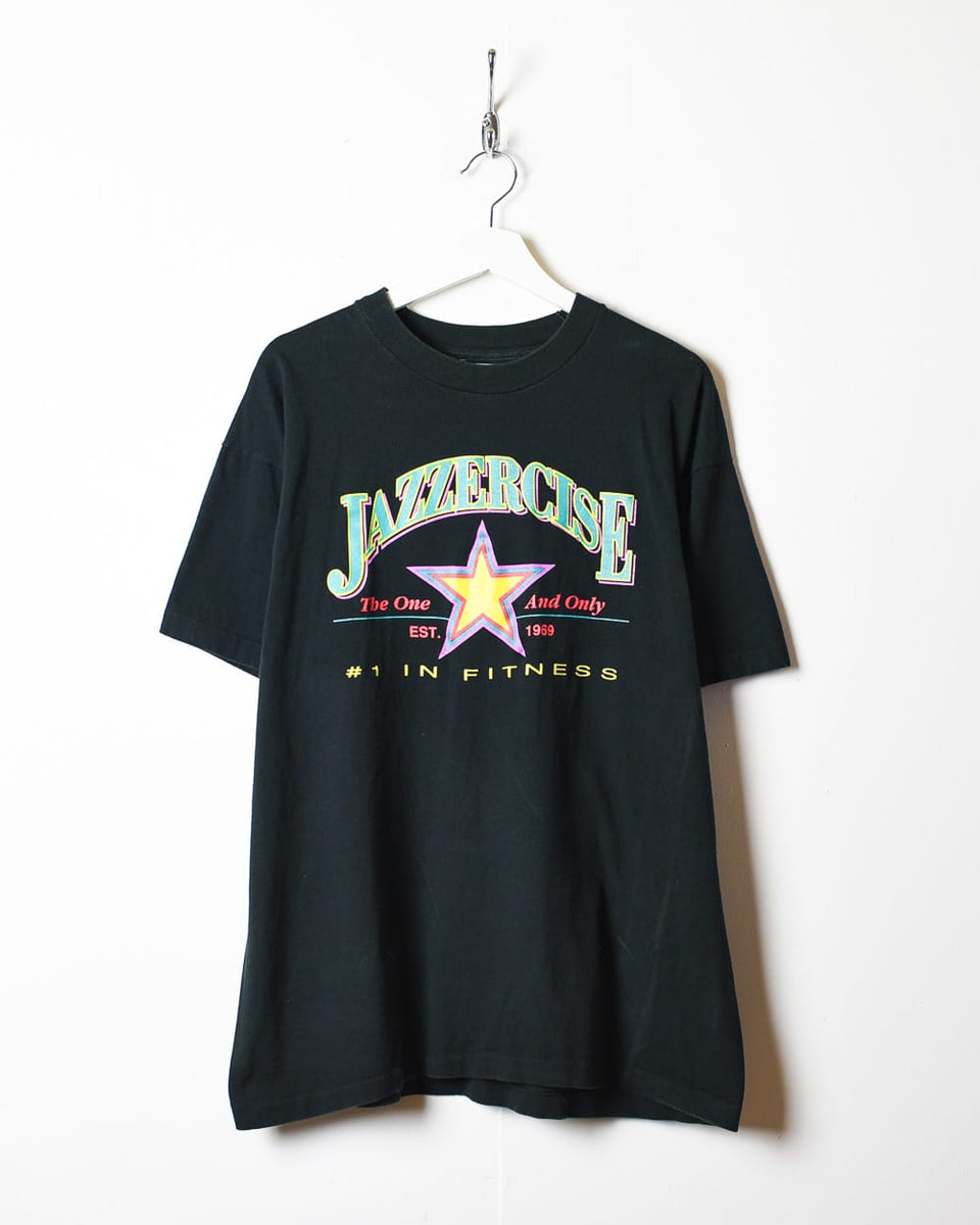 Vintage 90s Black Jazzercise Single Stitch T-Shirt - Large Cotton – Domno  Vintage