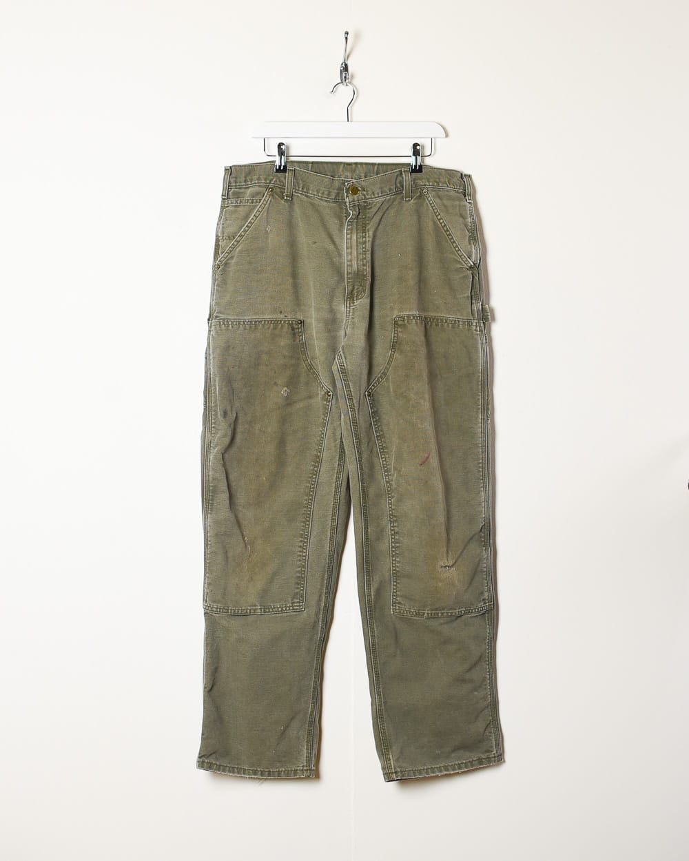 Khaki Carhartt Double Knee Carpenter Jeans - W36 L32