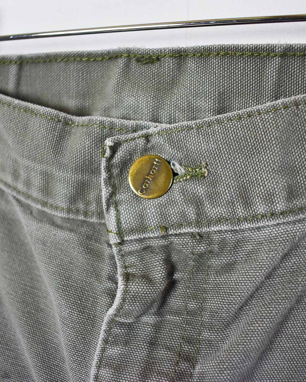 Khaki Carhartt Double Knee Carpenter Jeans - W36 L32