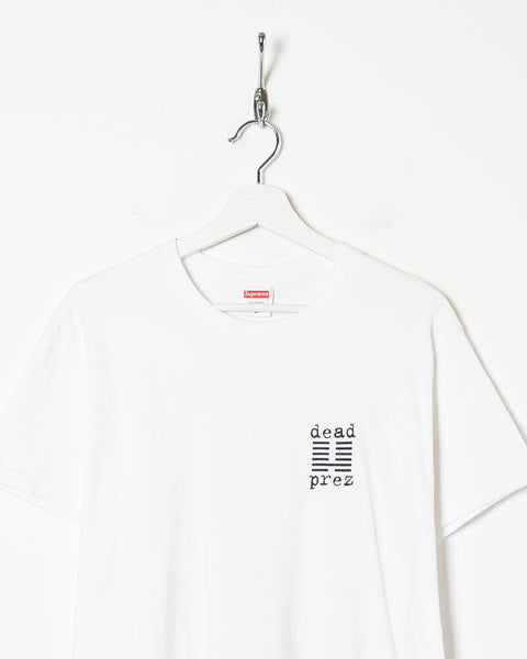 Vintage 10s+ White Supreme Dead Prez T-Shirt - Small Cotton– Domno