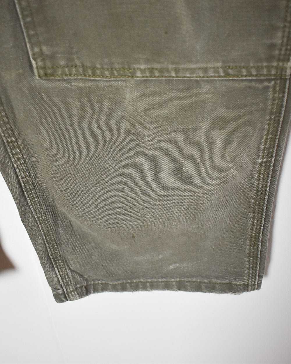 Khaki Carhartt Distressed Double Knee Carpenter Jeans - W38 L30