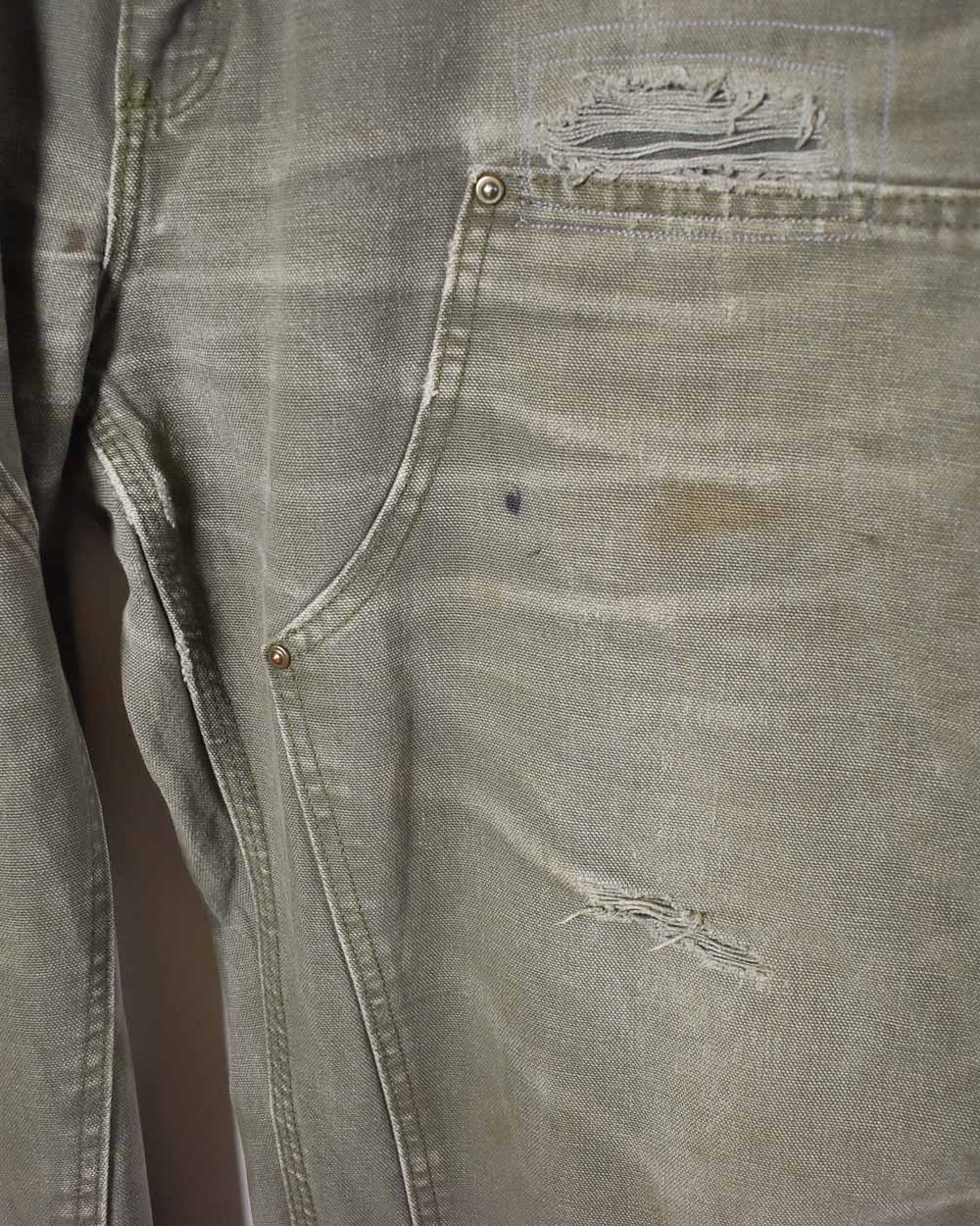 Khaki Carhartt Distressed Double Knee Carpenter Jeans - W38 L30