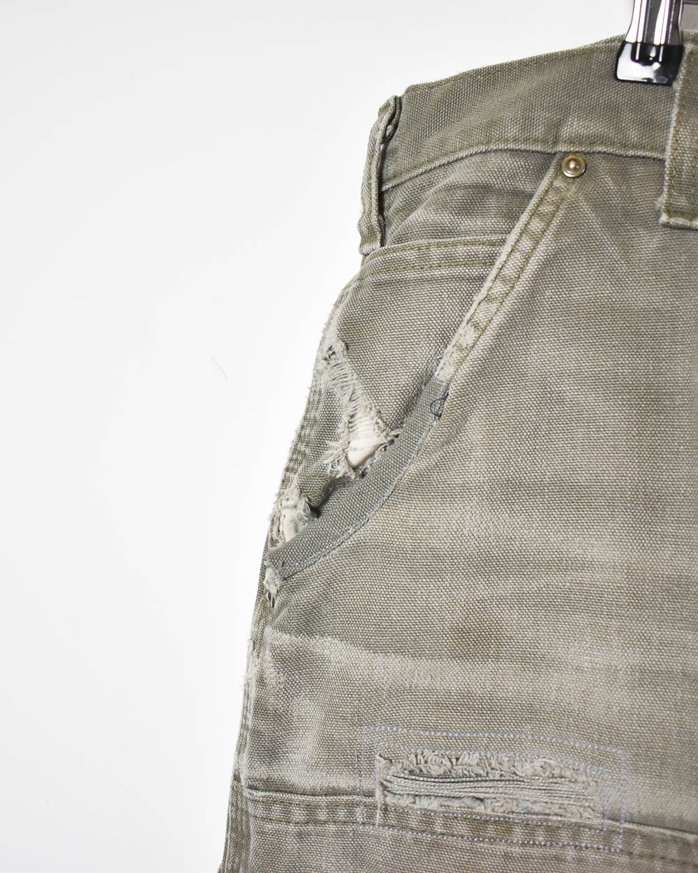 Khaki Carhartt Distressed Double Knee Carpenter Jeans - W38 L30