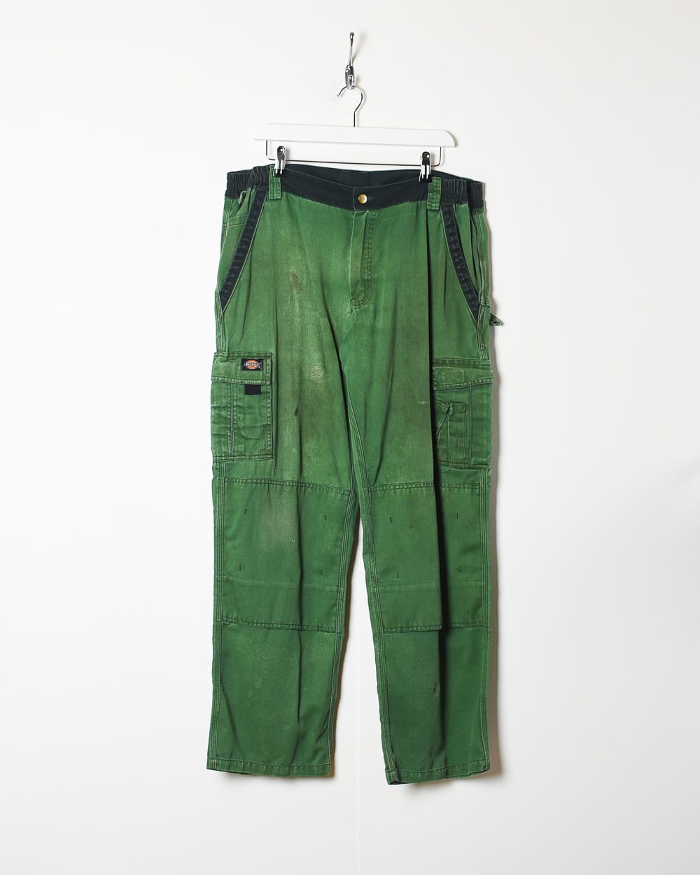 Green Dickies Distressed Double Knee Cargo Jeans - W38 L32