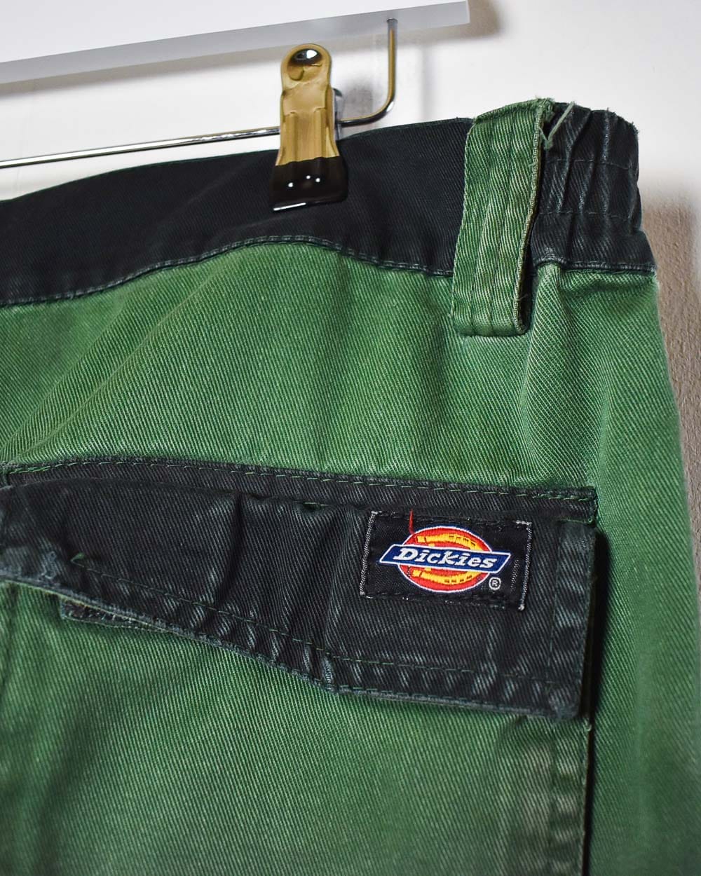 Green Dickies Distressed Double Knee Cargo Jeans - W38 L32