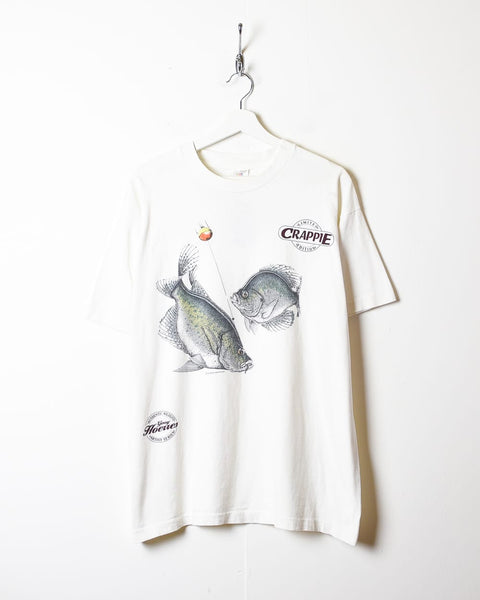 Vintage 90s White Limited Crappie Edition Fishing Single Stitch T-Shirt -  X-Large Cotton– Domno Vintage