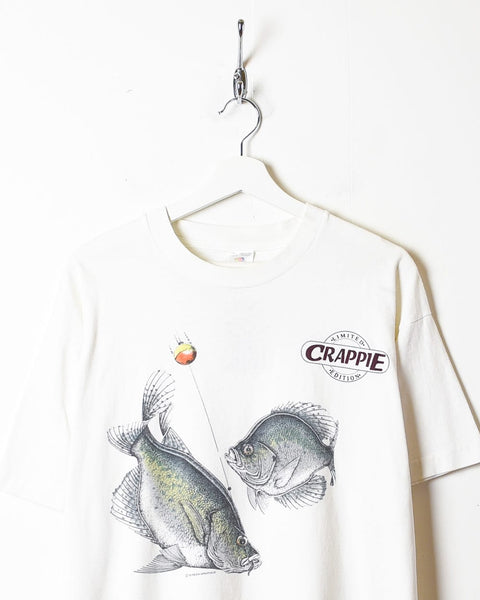 Vintage 90s White Limited Crappie Edition Fishing Single Stitch T-Shirt -  X-Large Cotton– Domno Vintage